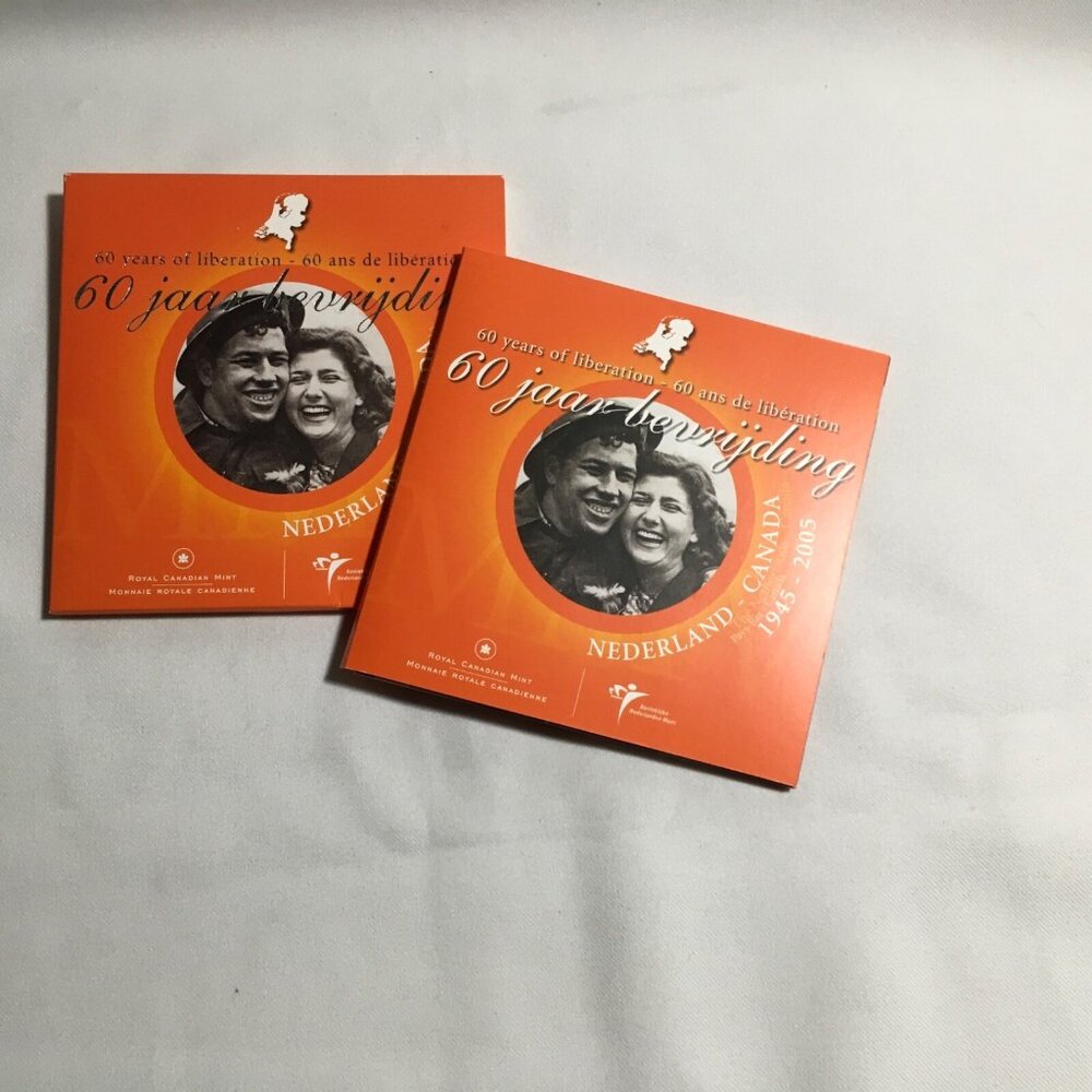 60 Years Of Liberation Netherlands Canada 1945-2005 Royal Canadian Mint Euro Set